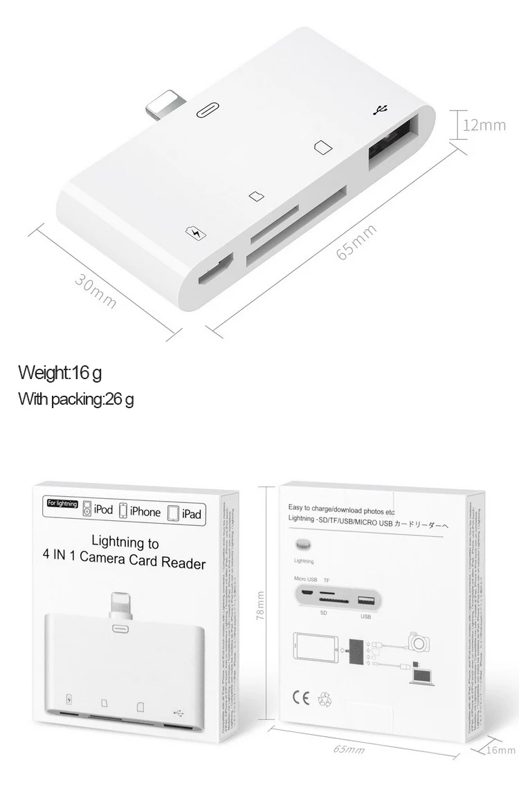 UTHAI B16 Мультиадаптер Lightning кард-ридер для SD TF Micro USB HDMI 3,5 аудио адаптер для iPhone 7 8 X XR XS MAX PLUS зарядка