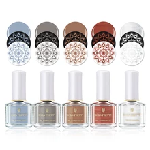 BORN PRETTY 6 мл Лак для стемпинга лак коричневый желтый синий ногтей искусство тени для век штамповки серии