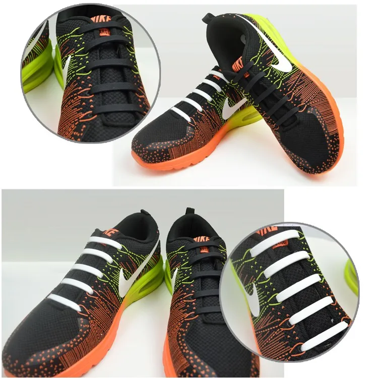 Белые и черные силиконовые шнурки для обуви аксессуары шнурки для обуви хорошего качества 16 шт./упак