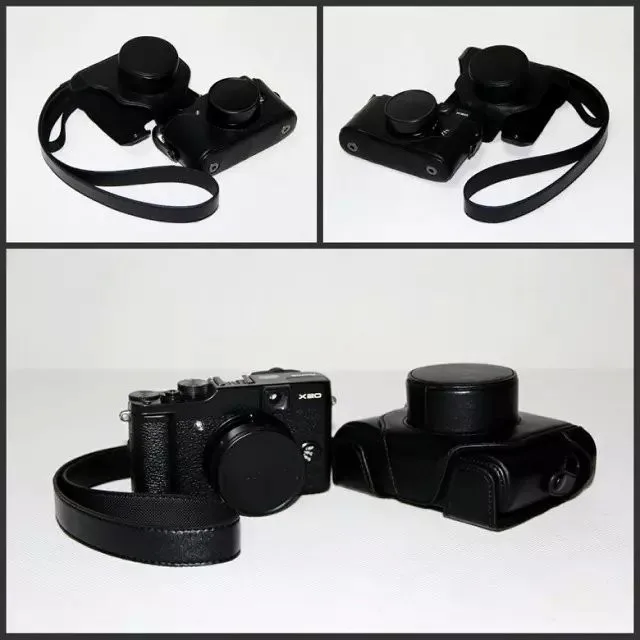 Кожаный чехол для камеры Сумка для FUJI FUJIFILM Finepix X20 X10 LC-X10 черный или кофейный