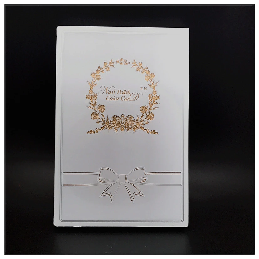 

White Acrylic Nail Display Book Bow-Knot Nail Art Display Card Manicure Showing With Full Nail Tips 120Colors