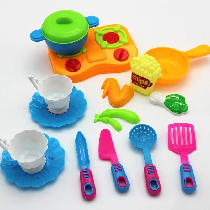 Play house kitchen toy simulation food tableware kitchenware girl afternoon tea cooking toy set