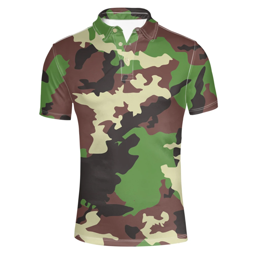 

FORUDESIGNS Shirt Men Clothing Short Sleeve Shirts Male Summer Camouflage Clothes Man Shirts Casual Lapel Men Top tee