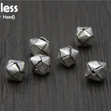 Вязанные аксессуары для бисероплетения из настоящего 925 пробы, серебряные кубики ручной работы