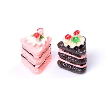 

New DIY Miniature Artificial Fake Food Cake Resin Decorative Craft Play Doll House Toy Miniature Food Children Girls Gift 8Pcs