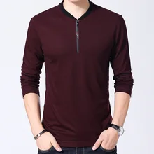 New Arrival High Quality 2018 Spring Men Business Casual Slim T Shirt Male Classic Long sleeve