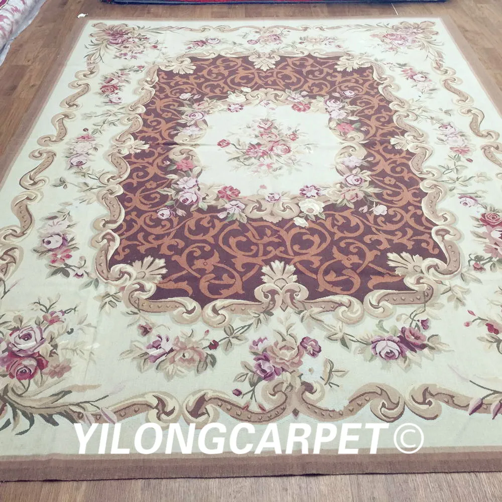 Yilong 8'x10' высококачественный Aubusson французский дизайн Новая Зеландия шерсть ручной работы ковер из обюссона(Au14-8x10