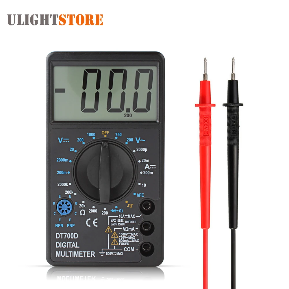 

DT700D LCD Digital Multimeter DC AC Voltage Current Ohm Multi Meter Tester Diode Freguency Multitester