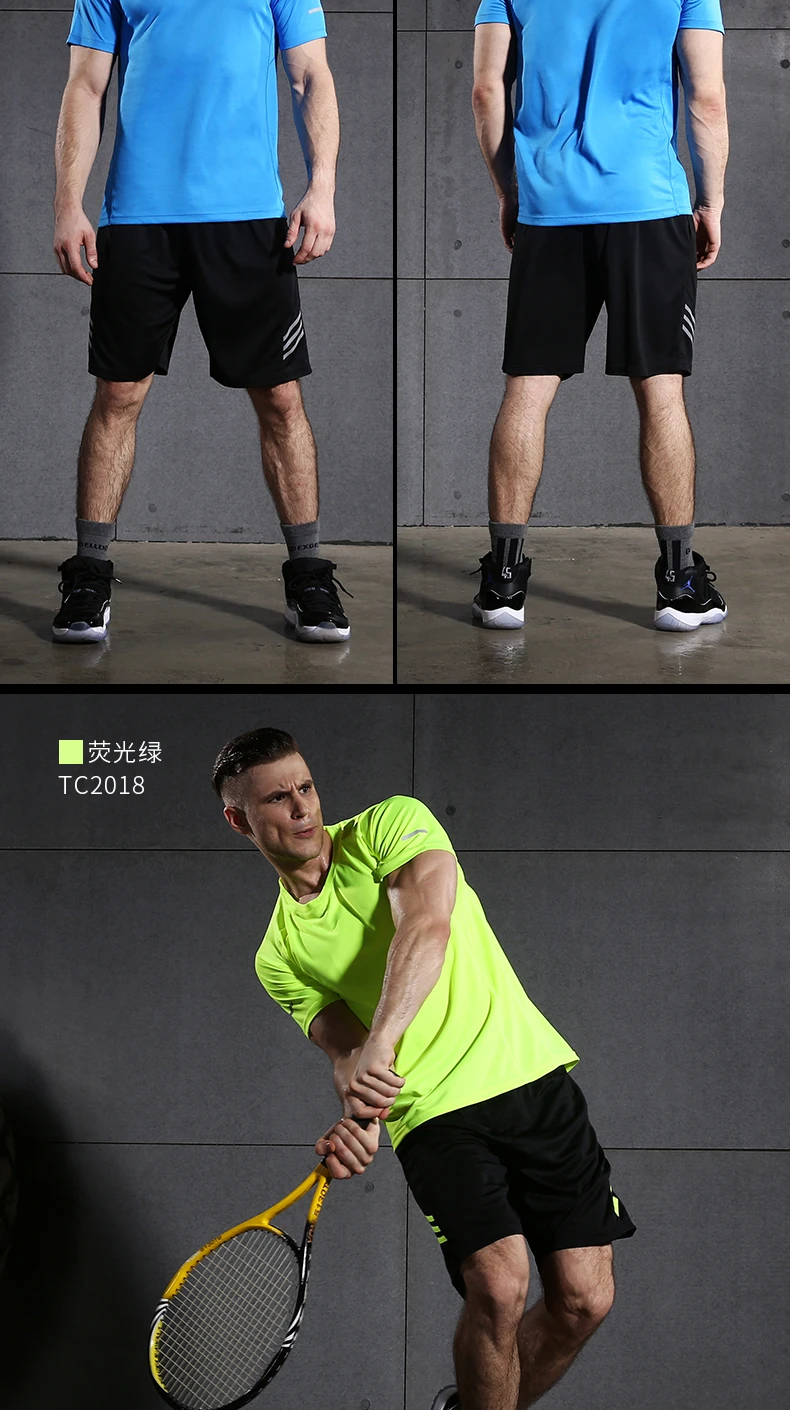VANSYDICAL спортивный костюм Для мужчин короткий рукав Фитнес одежда Баскетбол Training Бег одежда Шорты для женщин Для мужчин спортивная 2 шт. 3 шт. 4 шт