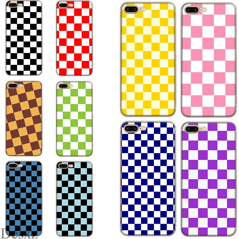 

Mobile Phone Case for iPhone 7 8 Plus iPhone 11 Pro XR X XS Max 5 5s SE 6 6s Cover Checkerboard Plaid Checked Checkered Bag