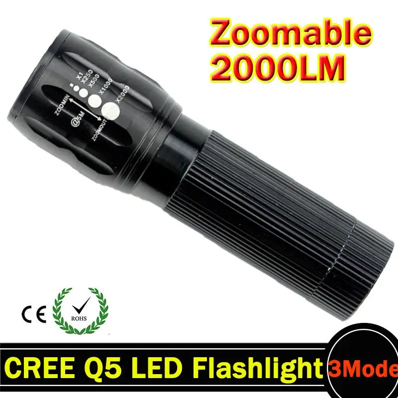 

led flashlight Lanterna de led High Power Torch 2000 lumen Zoomable mini LED Flashlight tatica light lantern bike light