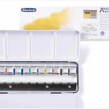 12 Цветов пигмент одноцветное кисти для акварели торт набор красок акварель набор краски товары для рукоделия половину кастрюли студент рисунок с помощью