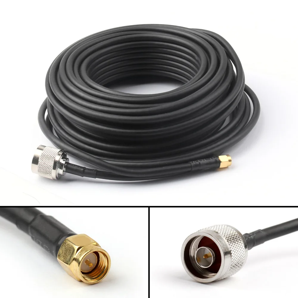 Areyourshop RG58 кабель 15 м SMA-Male N-Type Jack Pigtail беспроводной роутер 49 футов 50 Ом 1 шт.