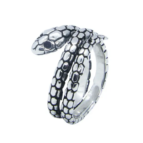 

2017 Cobra Ring 316L Stainless Steel Women Mens Silver Punk Style Animal Snake Ring