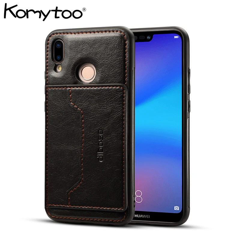 

KOMYTOO For Huawei P20 Mate 20 Case Luxury TPU Card Pocket Stand Holder Back Cover Case For Huawei P20 Pro P10 Honor 10