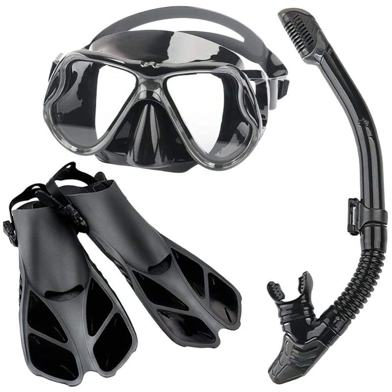 

Snorkel Mask Diving Mask Underwater Scuba Mask,Swim Fins,Free Breathing Dry Top Snorkel ,Professional Snorkeling Set Adult You