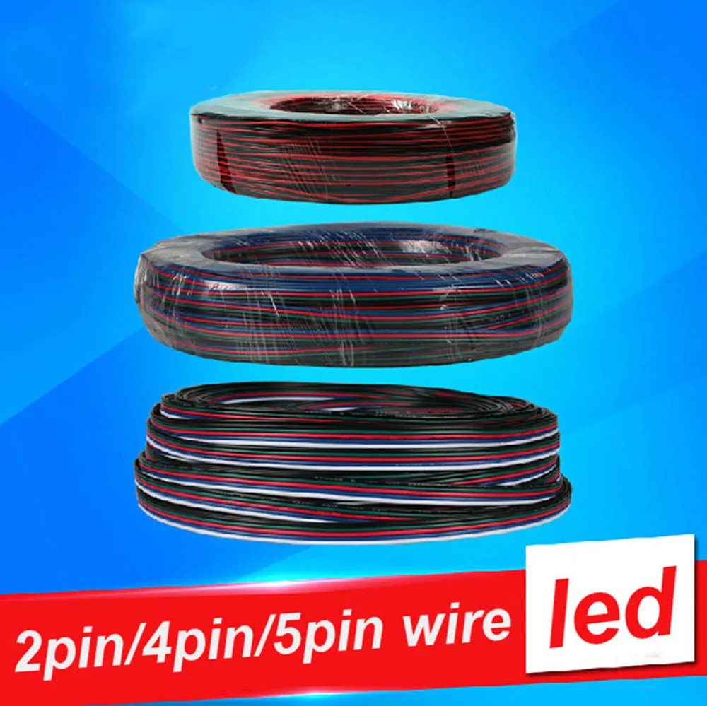 

5m/10m/20m RGB Led Connector LED RGB cable Extension Extend Wire Cord Connector For RGB rgbw single color 5050 3528 LED Strip