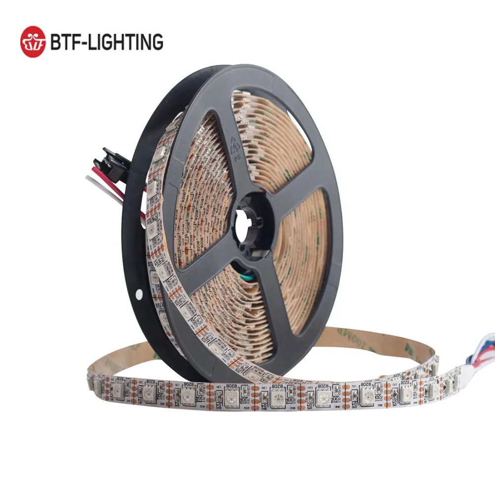 

GS8208 RGB LED Pixel Strip 12V WS2812B 30/60pixels/leds/m 5m Pixel Strip WS2813 Dual-Signal Individually Addressable IP30/65/67