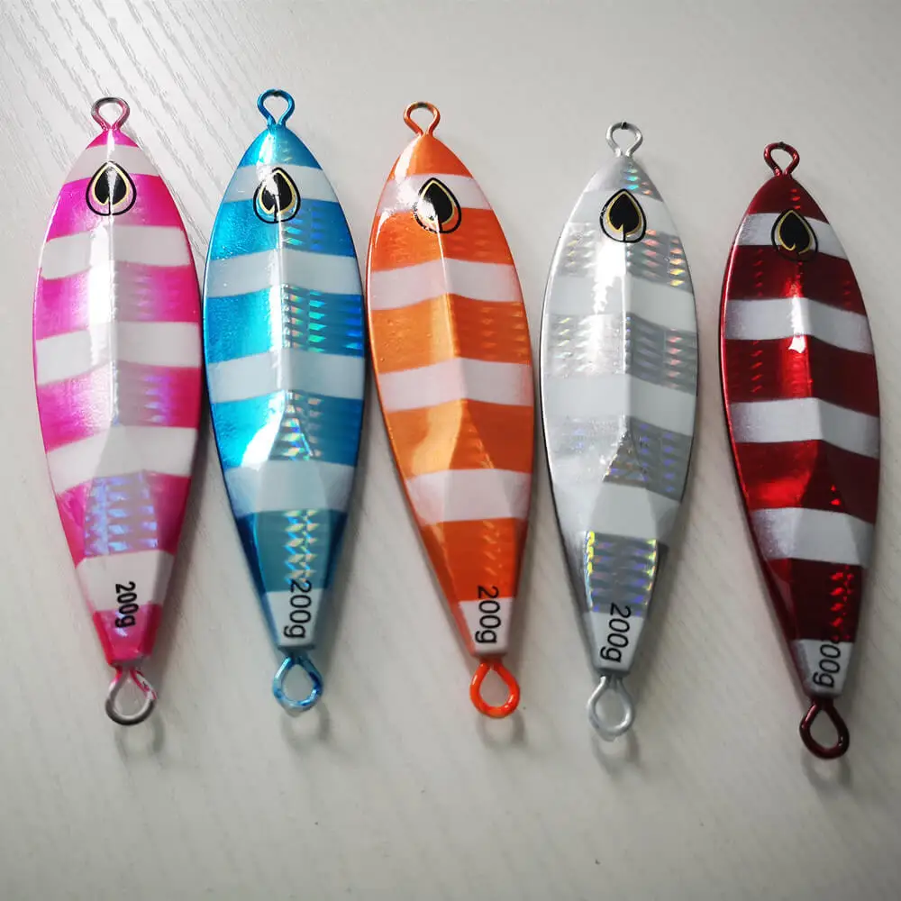 

5pcs Metal Jigs Slow Fall 200g Saltwater Fishing Lure Big game Tackle US Fast Artificial Sea Ocean Fishing Lure Bait Crankbait