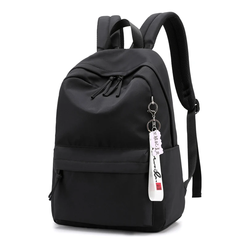 

pure color nylon backpack woman high quality travel rucksack 15.6 inch laptop backbag school Mochila for teenage girls