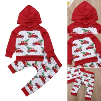 

Kid Baby Girl Boy Infant Clothes Sets Hooded Tops Cotton Pants Casual Autumn Warm Newborn Outfits Tracksuit Clothing Boy 3-24M
