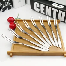 10pcs/lot 13cm Stainless Steel Fruit Forks for Restaurant Cafeteria Home Party Dessert Fork Cutlery Flatware for Cake and Salad