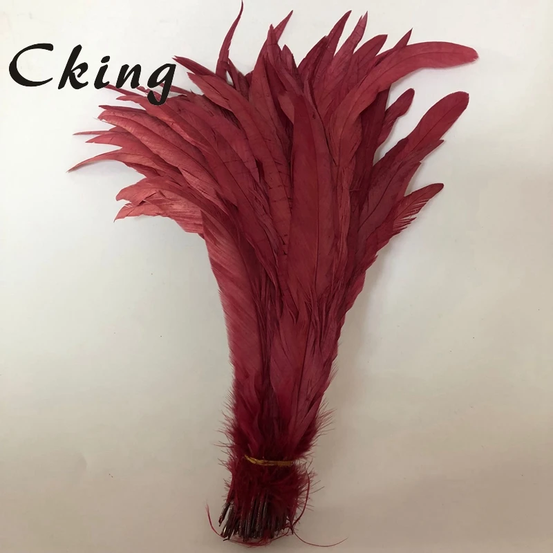 

Cking Wholesale 100PCS 30-35CM Natural Rooster tail Feathers For Decoration Craft Feather Christma Diy Pheasant Feather 24 color