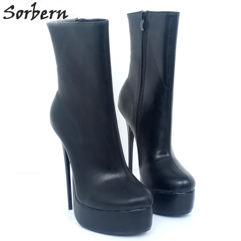 2018 Red Negro Damas Tacón Las Tinto Mujer Sorbern Zapatos Mujeres Cm 15 vino Altura Black Colores rosy De Plataforma Tobillo Alto Botas KawYw1dq