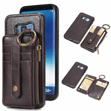 Hongmeng Роскошный кожаный бумажник карты 2 в 1 Телефон чехол для Samsung Galaxy S8 S8 плюс Стенд чехол с кольцо крышки