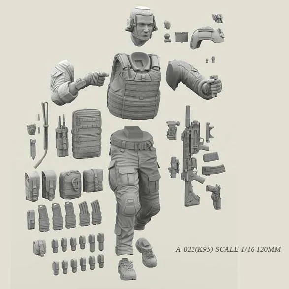 1/16 наборы фигурок солдат из смолы, модель спецназа, бесцветная и самособранная A-022(k59