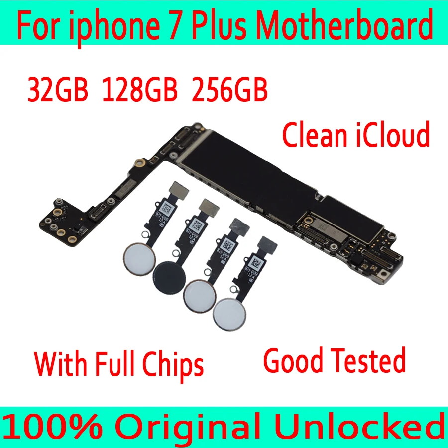 

With/Without Touch ID for iphone 7 Plus Motherboard,Original unlocked for iphone 7P Mainboard with Full Chips,32GB /128GB /256GB