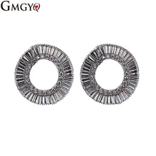 GMGYQ Круглый Круг Стад Серьги Золото кубического циркония Oorbellen Voor Vrouwen подарки для Для женщин модные аксессуары Геометрическая ювелирные изделия