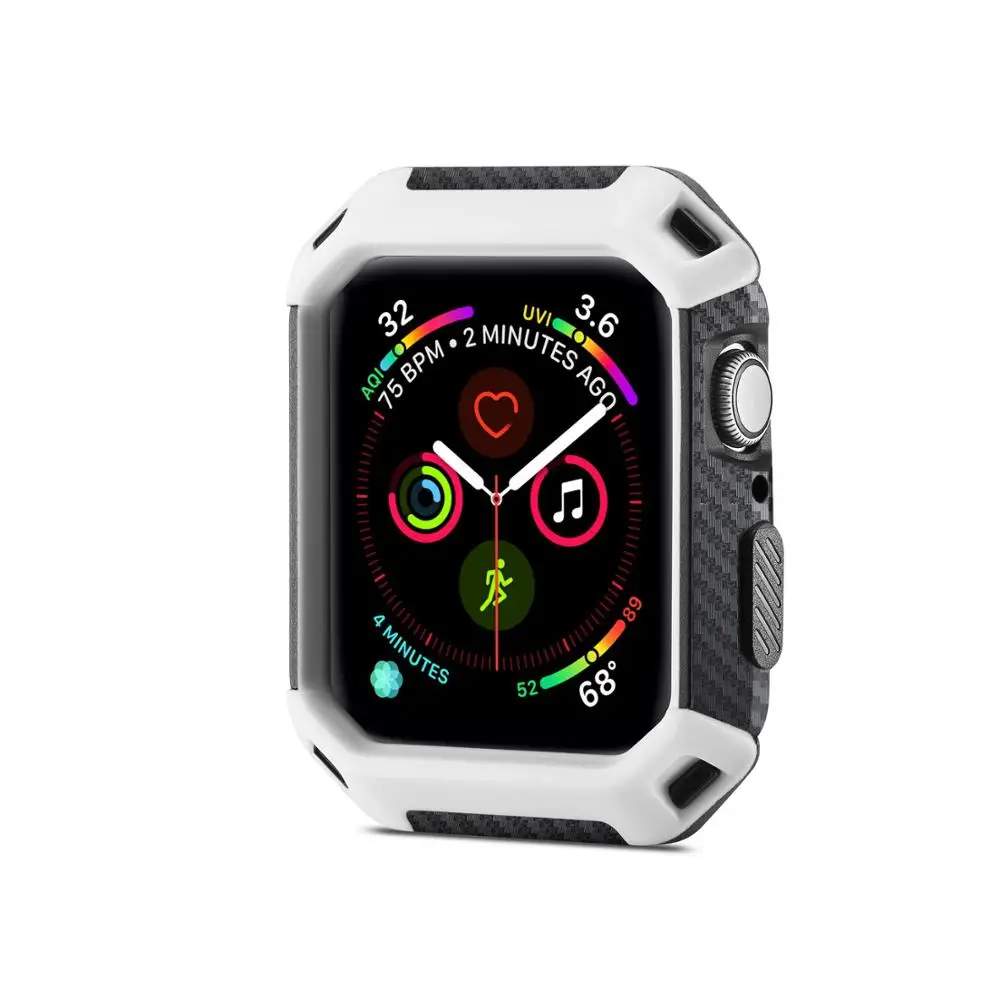 Чехол-Бампер для Apple Watch 4 40 мм 44 мм чехол TPU+ PC чехол Броня для iWatch 4 рамка защитные чехлы - Цвет: white