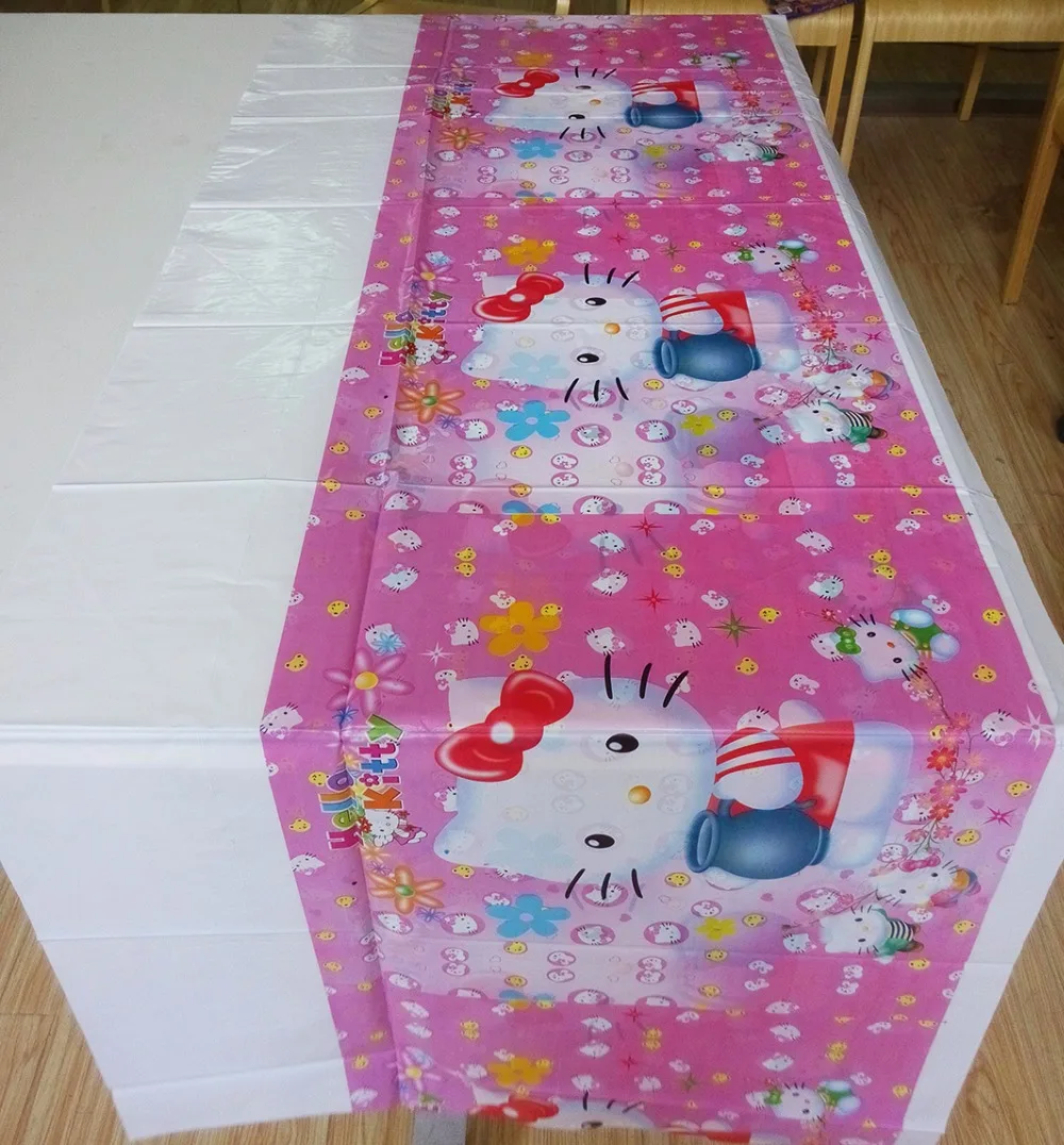 

108cm*180cm Hello Kitty Party Supplies Table Cloth For Kids Birthday Party Decorations Hello Kitty Party Set Favors For Children