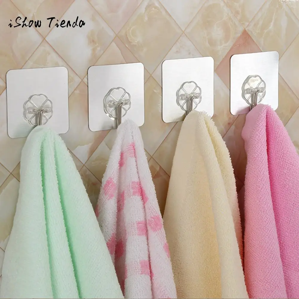 10pcs Adhesive Wall Hooks Reusable Duty Sticky For Kitchen 10pcs Adhesive Wall Hooks Reusable Duty Sticky For Kitchen Bathroom Organizer Multi Purpose Towel Key Coat Hat Hanger In Rails From Home