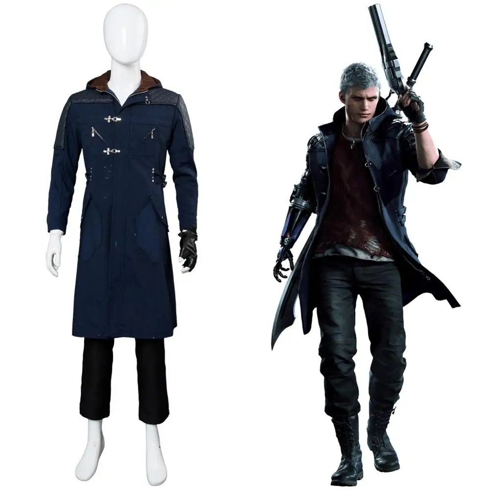 

DMC 5 Cosplay Nero Costume May Cry Nero Jacket Glove Outfit no Pants Adult Halloween Carnival Party DMC Costume Men Women