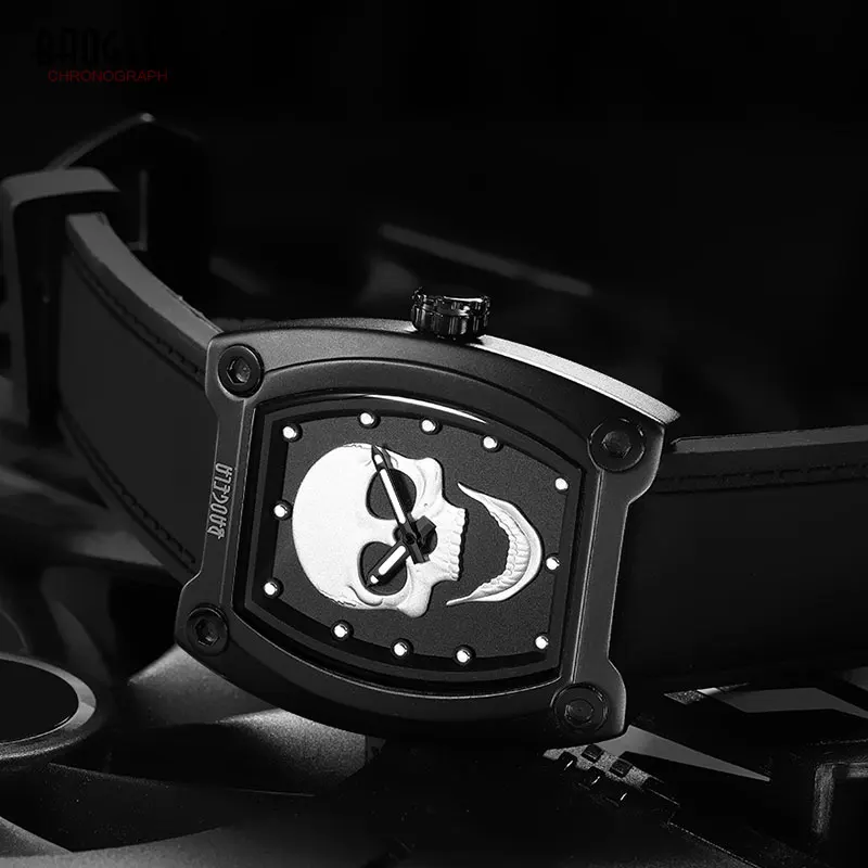 BAOGELA 2018 Skeleton Quartz Watches Men Sports Army Military Wristwatch Luminous Waterproof Silico