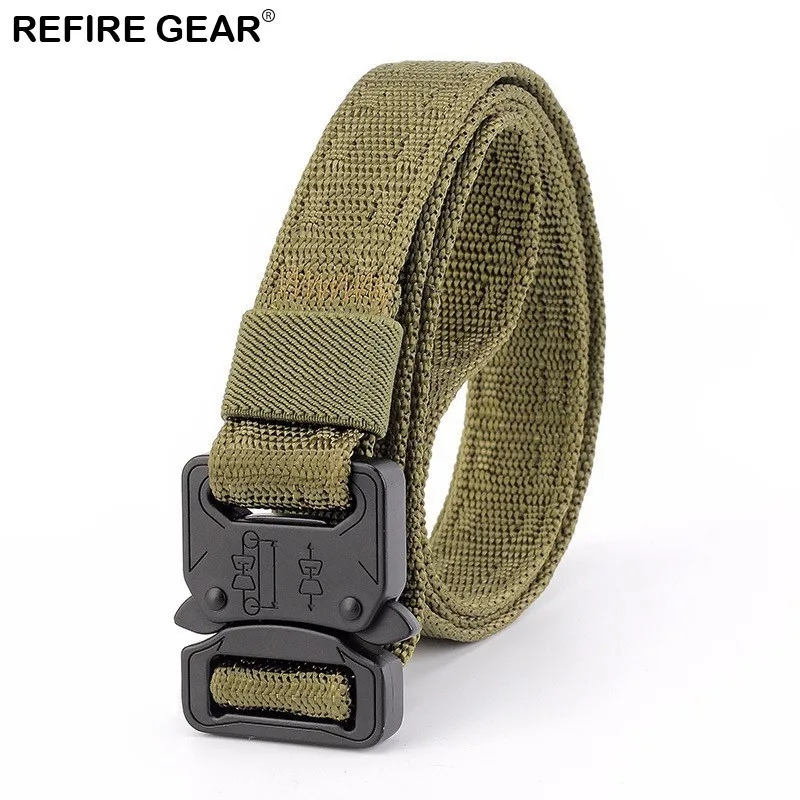 Refire gear открытый быстросъемный тактический холст ремни для мужчин Регулируемая металлическая пряжка Охотничий пояс Кемпинг Туризм ремень