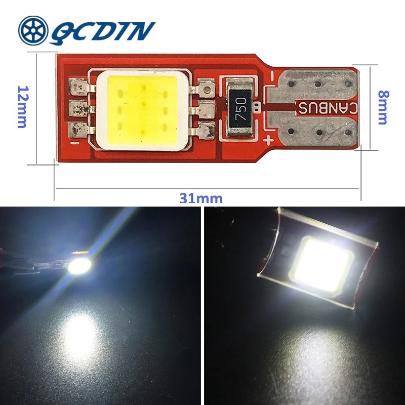 QCDIN 2 шт. Автомобильный светодиодный сигнал парковки T10 W5W светодиод 7050 без ошибок