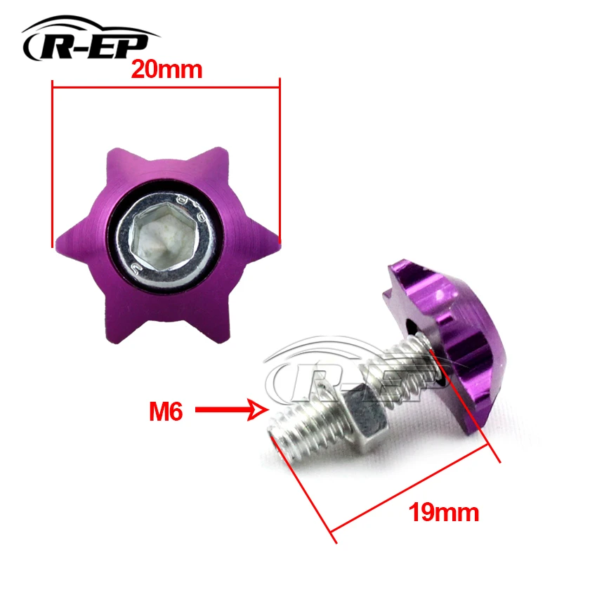 R-EP Универсальный Алюминий номерной знак болтов винтов с набивкой для автомобилей мотоциклов 20 шт./упак