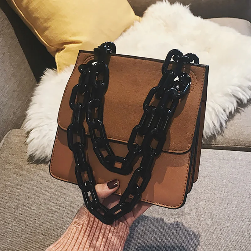 

New Women Scrub Handbag Luxury Chain Small Square Bag Retro Girls Crossbody Women Shoulder Messenger Bag Clutch Sac A Main