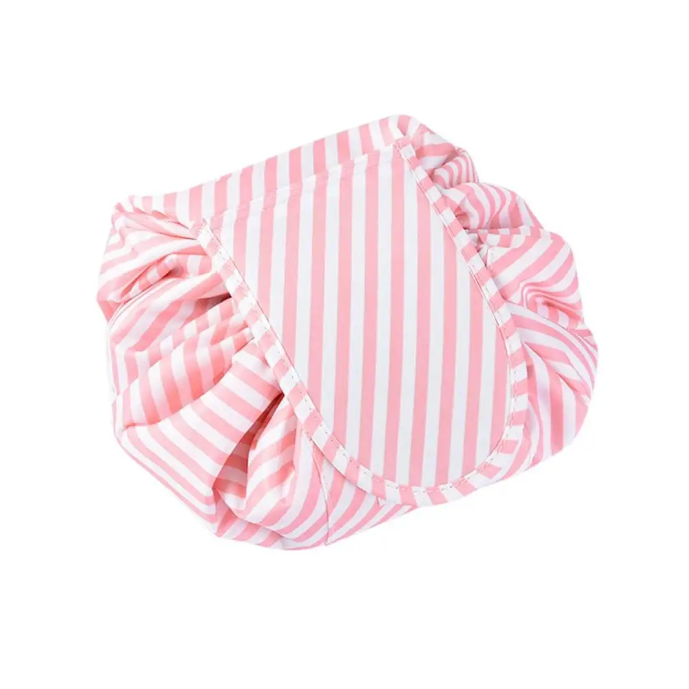 pink stripe Корейская мода водонепроницаемый большой емкости Быстрый шнурок Макияж сумка для хранения ювелирных изделий Женская дорожная косметичка туалетные принадлежности комплект - Цвет: pink stripe