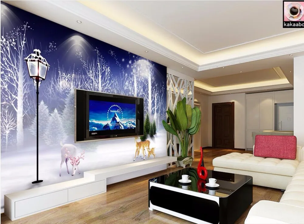 Us 15 04 46 Off 3d Mural Dinding Wallpaper Untuk Ruang Tamu Dinding 3 D Wallpaper Rusa Jalan Lampu Home Decor Kustom Mural Foto Wallpaper Lukisan In
