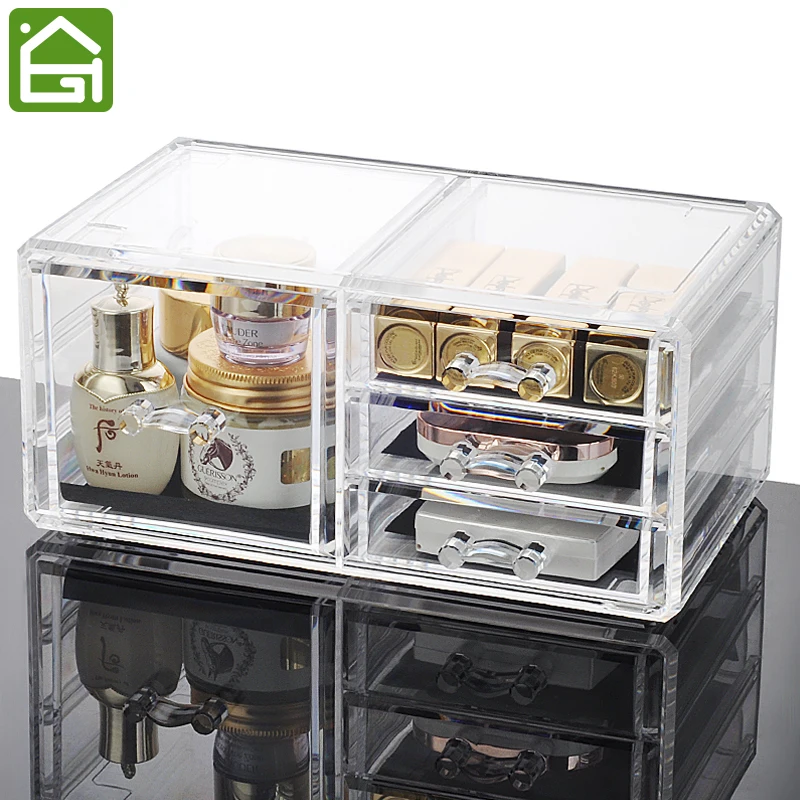Large Acrylic Makeup and Jewelry Storage Drawers Cosmetic Jewelry Desk