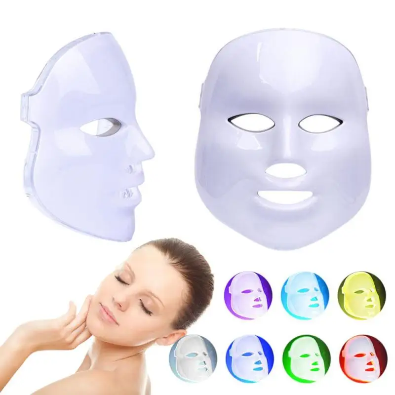 Face Mask Massager Electric 7 Colors LED Photon Light Face Massager USB