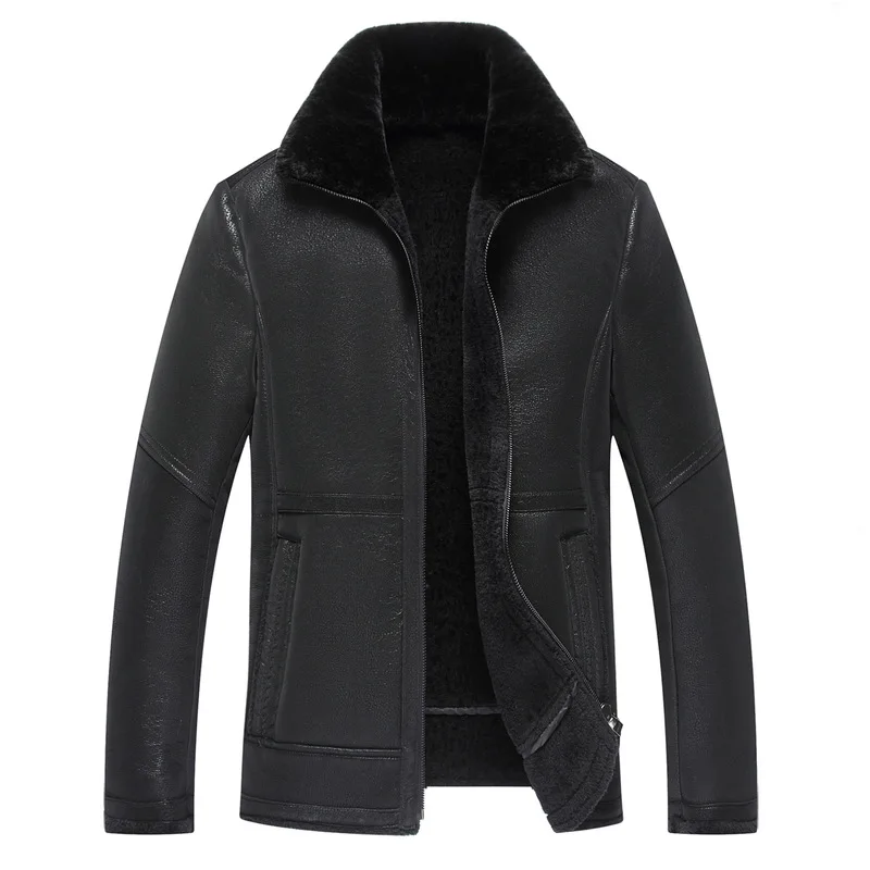 Faux Leather Jacket Men Clothes Autumn Winter Thick Warm Mens Fake Leather Short Slim Coat Chaqueta Cuero Hombre T1035