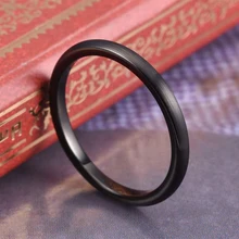 Black Mens Womens Wedding Band 2/4/6/8mm Wide Rings 100% Tungsten Carbide Ring Dome Brushed Finish with Comfort Fit