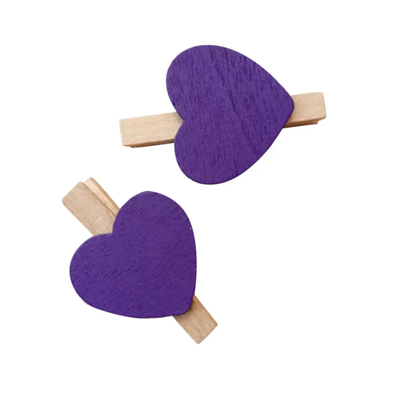 10 pcs Clips Mini Love Heart Wooden Clothes Photo Paper Peg Pin Clothespin Clips Multicolor Holiday DIY Decorations #4j03 (12)
