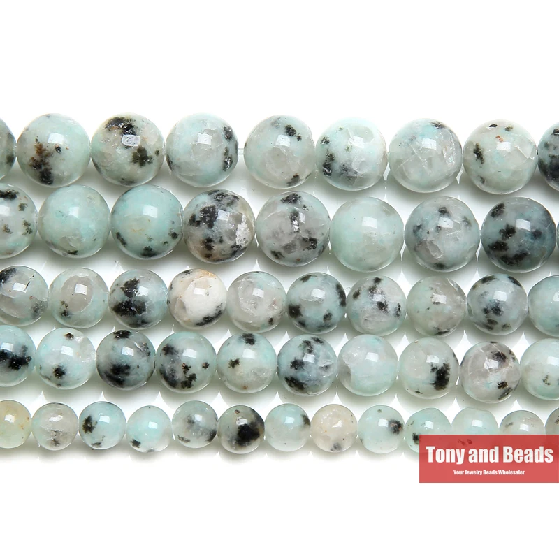 

9th Aug Free Shipping Natural Sesame Stone Kiwi Jaspers Round Loose Beads 4 6 8 10 12MM Pick Size for Jewelry Making