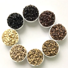 HARMONY 1000 Pieces 4.0*2.0*2.0mm Silicone lined micro links beads rings For human hair extensions with 8 different colors